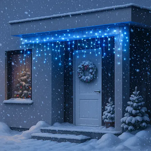 Новорічна гірлянда вулична Бахрома GarlandoPro 6 м 105 LED чорний провід Синій 6МBBL - фото 2