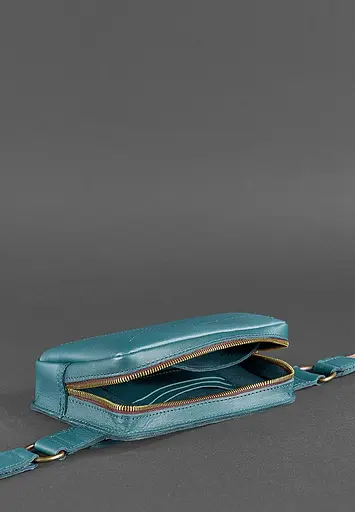 Шкіряна поясна сумка Dropbag Mini зелена - фото 7