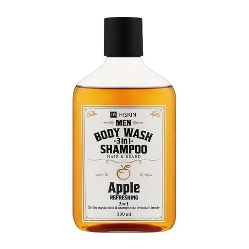Гель для душа 3в1 Яблочный Виски Body Wash and Hair and Beard Shampoo Whisky Apple HiSkin 330 мл - фото 1