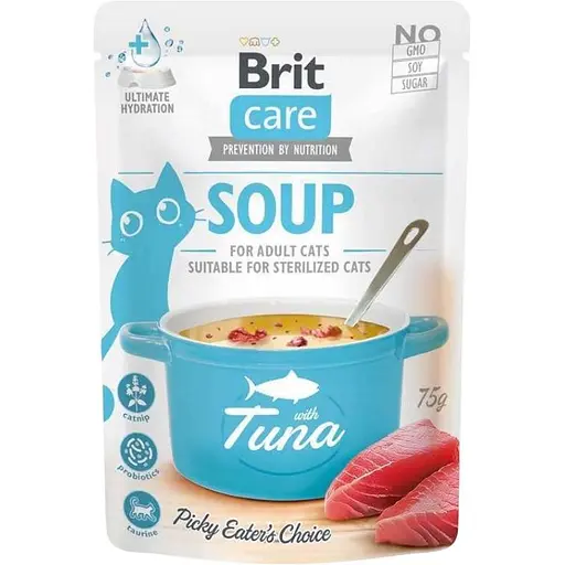 Корм влажный Brit Care Soup with Tuna с тунцем 75 г - фото 1
