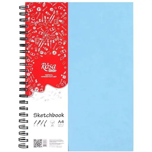 Блокнот на спіралі Rosa Studio A4 (21х29.7см) 100г/м2 80л блакитний - фото 1