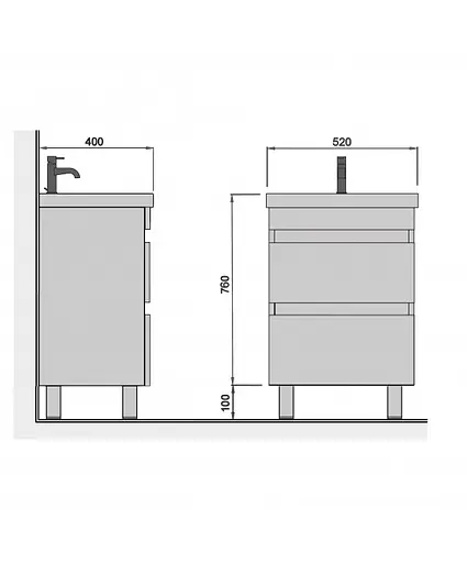 Тумба Мойдодир MoonShine 50 з умивальником Sempre 50 підлогова Білий - фото 7