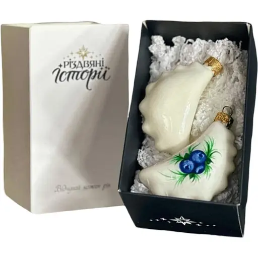 Набір ялинкових прикрас Різдвяні історії Чорниця 2 вареника скло (4820001248685)