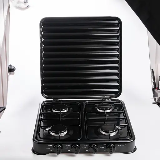 Газова плита настільна Sokany SK-6004-Black 4 конфорки Чорний - фото 3