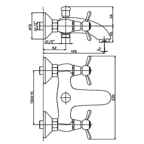 Змішувач для ванни Haiba VILTA 142 (HB0383) - фото 2