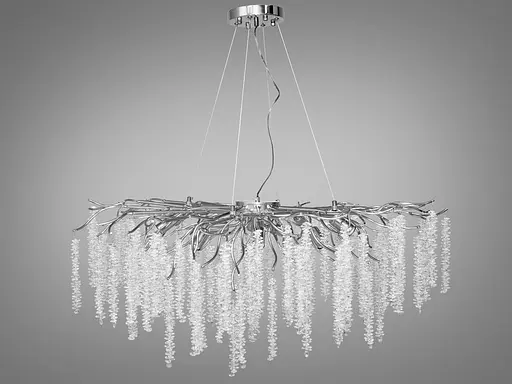 Сучасна новинка, кришталева люстра Гліцинія на 14 ламп, хром - фото 3
