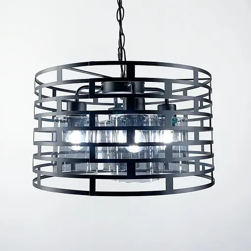 Підвісний світильник в Лофт стилі на 4 лампи Line.F Колір плафона Янтарний - фото 5