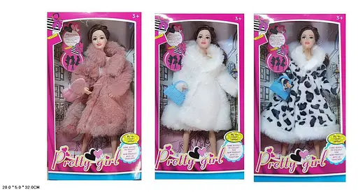 Лялька типу Барбі, у хутряній шубі (В асортименті) - фото 2