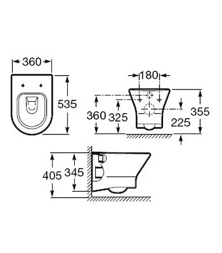 Унитаз подвесной Roca Nexo Rimless A34H64L000 с сидением Soft Close Slim, Белый - фото 2