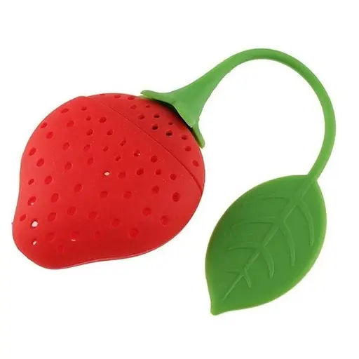 Заварник ситечко для заваривания для чая силиконовый в виде фруктов, Kitchen Master Красный 84709 - фото 1