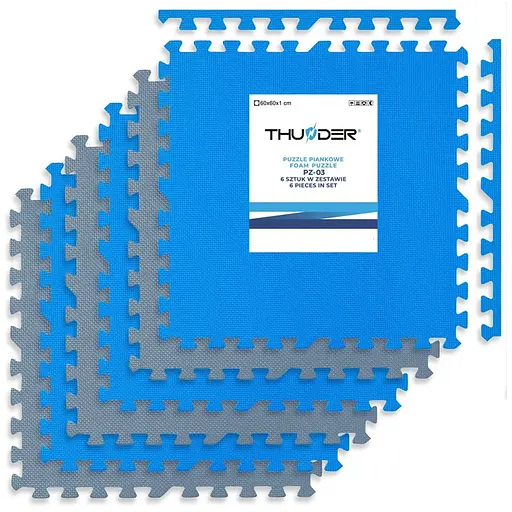 Коврик-пазл THUNDER PZ-04 60 х 60 голубой-серый (PZ-04) - фото 1