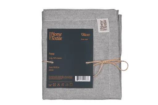 Раннер Ardesto Oliver, 40х140см, 100% хлопок, серый (ART01OD) - фото 1