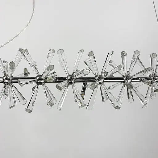 Удлиненная серебряная дизайнерская люстра ALMA с кристаллами Line.F NO 4-1000L CR - фото 2