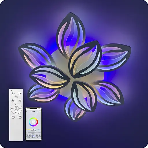 Люстра светодиодная 517 Light 3color с пультом 180Вт Белый (02115) - фото 10