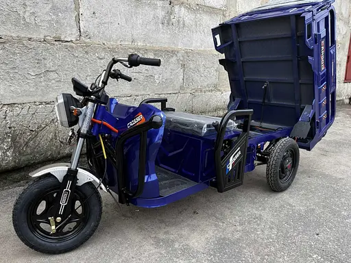 Грузовой электроскутер-самосвал трехколесный CROSSER Cargo 13" (1500W 60V, 32Ah) Синий - фото 7