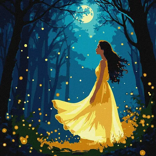 Картина по номерам "Девушка среди светлячков" ©art_selena_ua KHO8576, 30х30 см