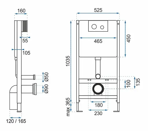 Інсталяція Rea F Light із золотою кнопкою REA-E9851, Золотий - фото 10