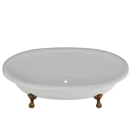 Ванна отдельностоящая глянцевая Amdcon Olmpa 180x90 белая из литого камня бронзовые ножки OLMPA_180_nzhk-br_HL Белый - фото 7