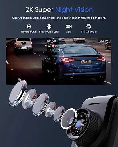 Видеорегистратор Avylet A1/ 2К / 170° / GPS / Wi-Fi / Черный - фото 6