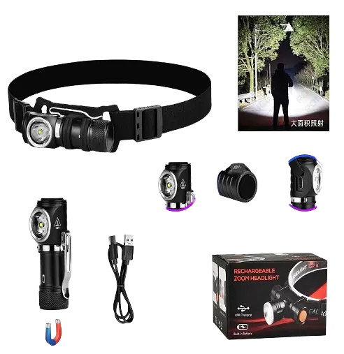 Фонарь аккумуляторный налобный PL-248 LED фонарик - фото 2