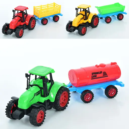Трактор, 15 см, прицеп 18 см, инерция (В ассортименте) - фото 2