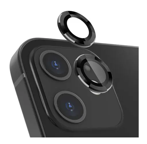Защитное стекло на камеру DK для Apple iPhone 12 mini Lens Metal Ring Eagle Eye 016203 black 2 шт. - фото 3