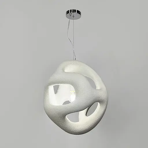 Гіпсовий світильник у білому кольрі Ø 50 см | Арт. MJ34-450*500 WT | Line F - фото 5