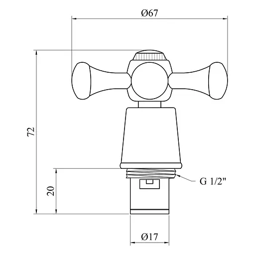 Ручка с кран-буксой для смесителя Kroner KRM - C985 (пара) (CV008588) - фото 5