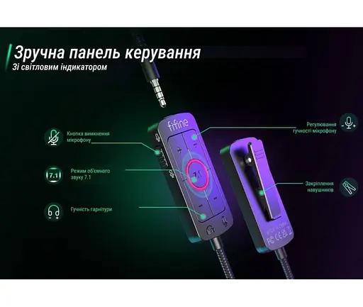 Наушники Fifine игровые проводные H9 гарнитура геймерская черная - фото 5