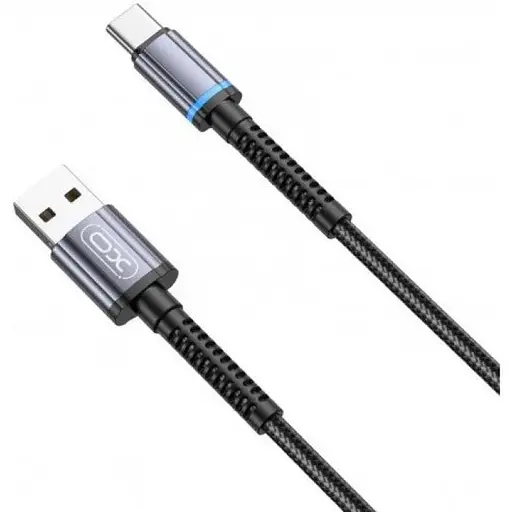 Кабель XO NB215 2.4A Intelligent conversion light braided data cableType-c cable Черный