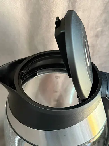 Дисковой стеклянный электрочайник Grunhelm EKG-25012 1,8л LED RGB подсветка 2200Вт Черный/Серый - фото 2