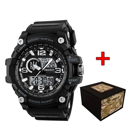 Awarder 012BKUASI Тризуб срібло Чорні + Коробка.