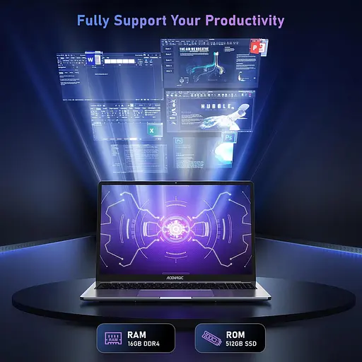Ноутбук ACEMAGIC 16-inch, процесором Intel Alder Lake-N97, 16GB RAM 512GB SSD, Intel UHD графікою, Wi-Fi, BT5.0, Windows 11 Pro - фото 4