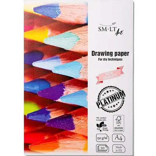 Папка для рисунку SM-LT Art Platinum А4 150г/м2 20л - фото 1