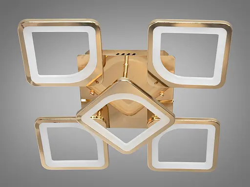 Багатофункціональна світлодіодна люстра на ІЧ пульті, 72 Вт, золото - фото 3