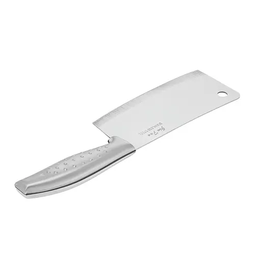 Тесак сокира сікач кухонний для обробки рубки м'яса кісток з нержавіючої сталі з рельєфною ручкою 27x8.5 см, Kitchen Master 87715 - фото 2