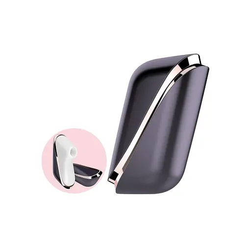 Вакуумний кліторальний стимулятор з вібрацією Satisfyer Pro Traveler сірий - фото 3