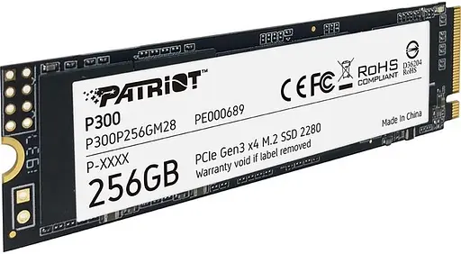 Скоростной ссд-накопитель Patriot P300 256 GB SSD M.2 NVMe 2280 PCIe 3.0 3D TLC P300P256GM28 - фото 3