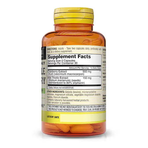Натуральна добавка Mason Natural Milk Thistle/Cranberry Standardized Extract, 60 капсул - фото 2