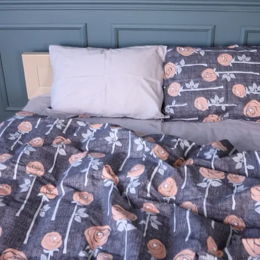 Простирадло MirSon Бязь 17-0706 Silver Petals 200x220 см світло-сіре (2200010619065) - фото 3