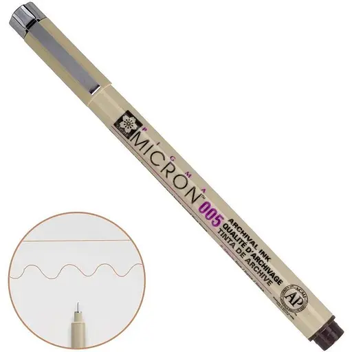 Линер Pigma Micron (0.05) 0.2 мм Коричневый Sakura - фото 1