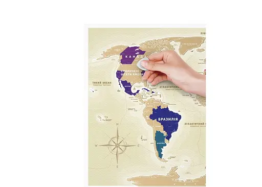 Скретч карта мира 1DEA.me Travel Map Gold World (рус.) (13001) - фото 7