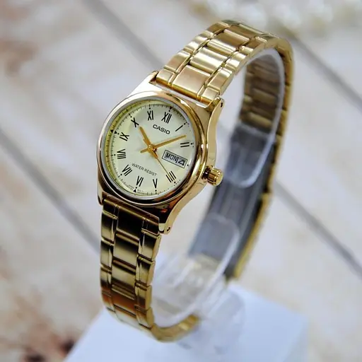 Женские часы кварцевые наручные золотые японские оригинальные Casio LTP-V006G-9BUDF (модуль №5237) - фото 7