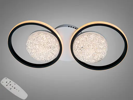 Люстра стельова ва Diasha 79W 3+3 чорна біла пульт - фото 1