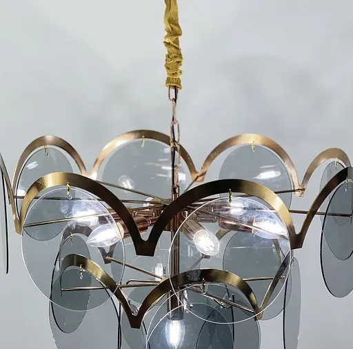 Люстра Industriel Verre з пластинами сіро-блакитного кольору | Арт. AT 08/7 | Line F - фото 7