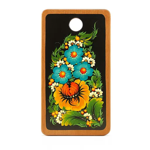 Дошка кухонна обробна дерев'яна розписна "Хохлома №2 29.5х16 см, Kitchette 87818 - фото 1