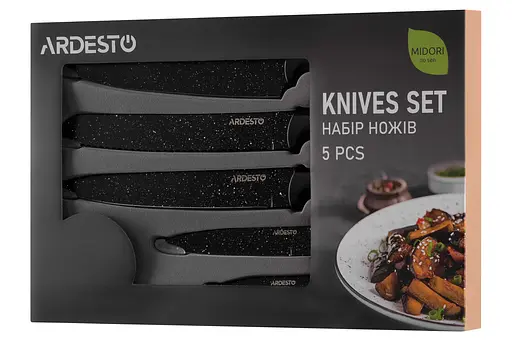 ARDESTO Набор ножей Midori 5 пр., нержавеющая сталь, пластик - фото 7