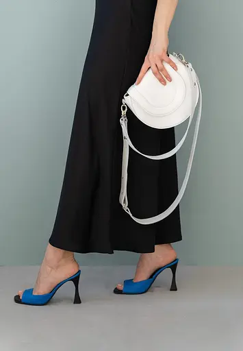 Женская кожаная сумка Mandy белая - фото 5