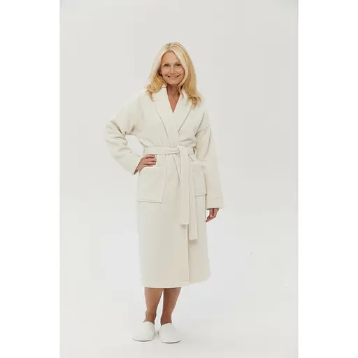 Халат Lotus Home Bold New off white махровый S белый (svt-2000022347860) - фото 4