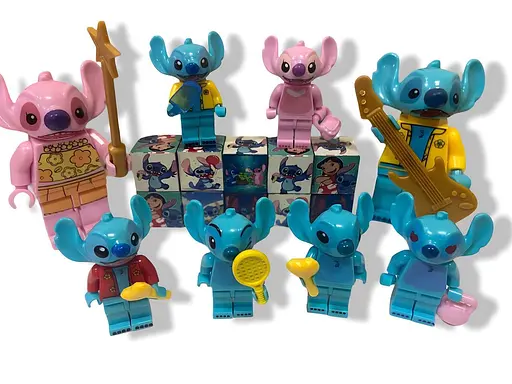 Набор игровых фигурок Block Model Стич и Ангел 8 шт. с аксессуарами (23-154) - фото 5